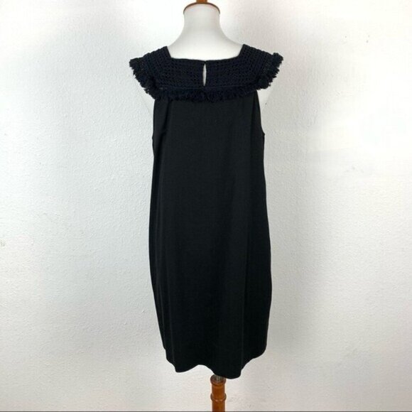 Madewell Sundream Fringe Dress 8 Black Sleeveless Cottagecore Midi - Picture 5 of 8